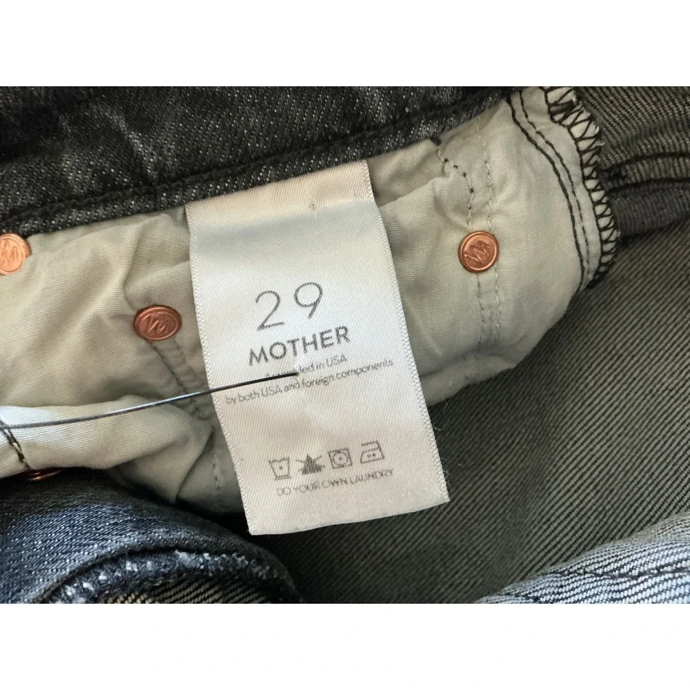 MOTHER‎ The Tomcat Jeans Black Wash Distressed Size 29 New Without Tags - Picture 4 of 6
